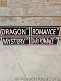 Bookish Street Signs | Book Genre Desk Decor | Reader Gift