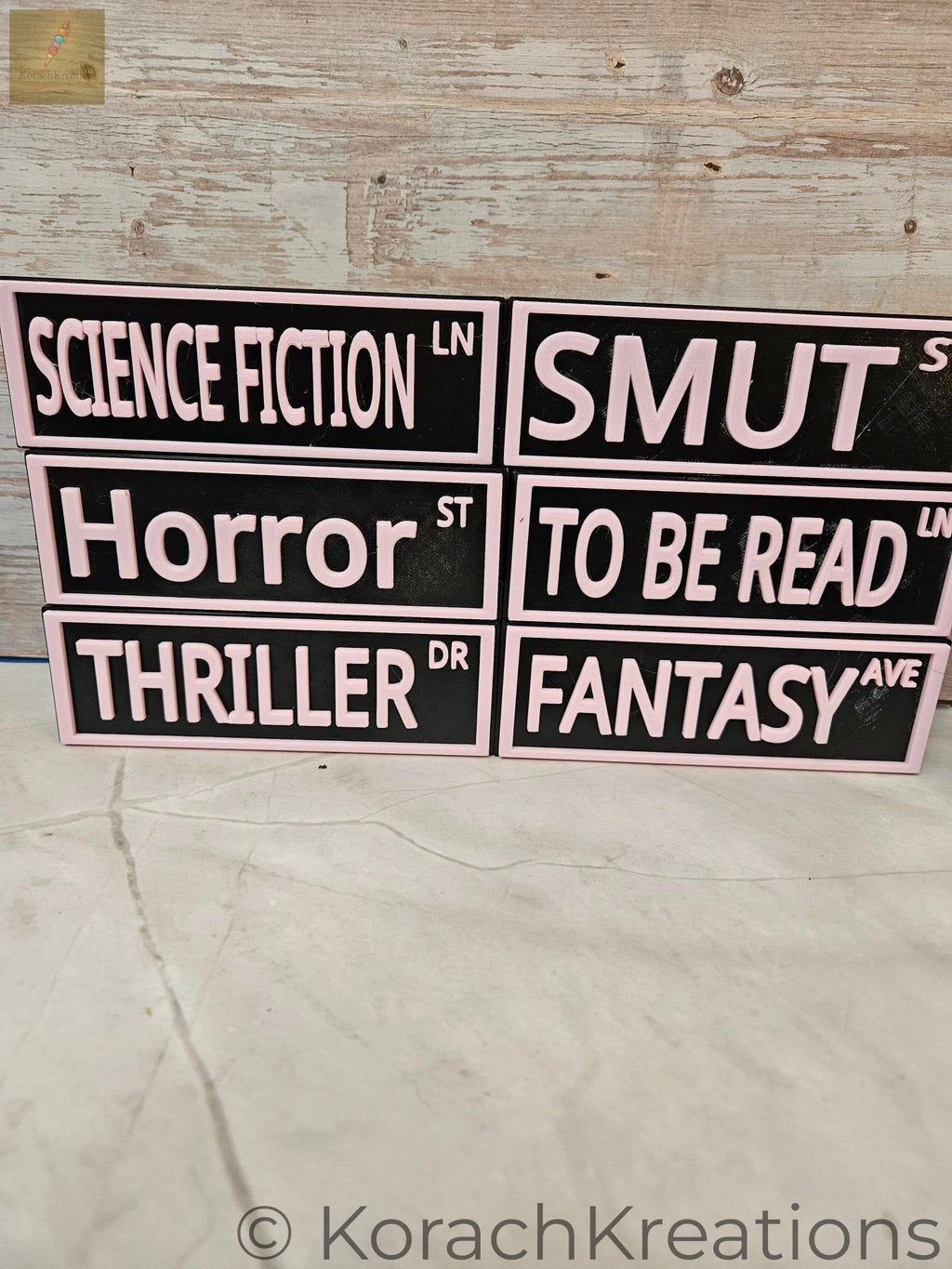 Bookish Street Signs | Book Genre Desk Decor | Reader Gift