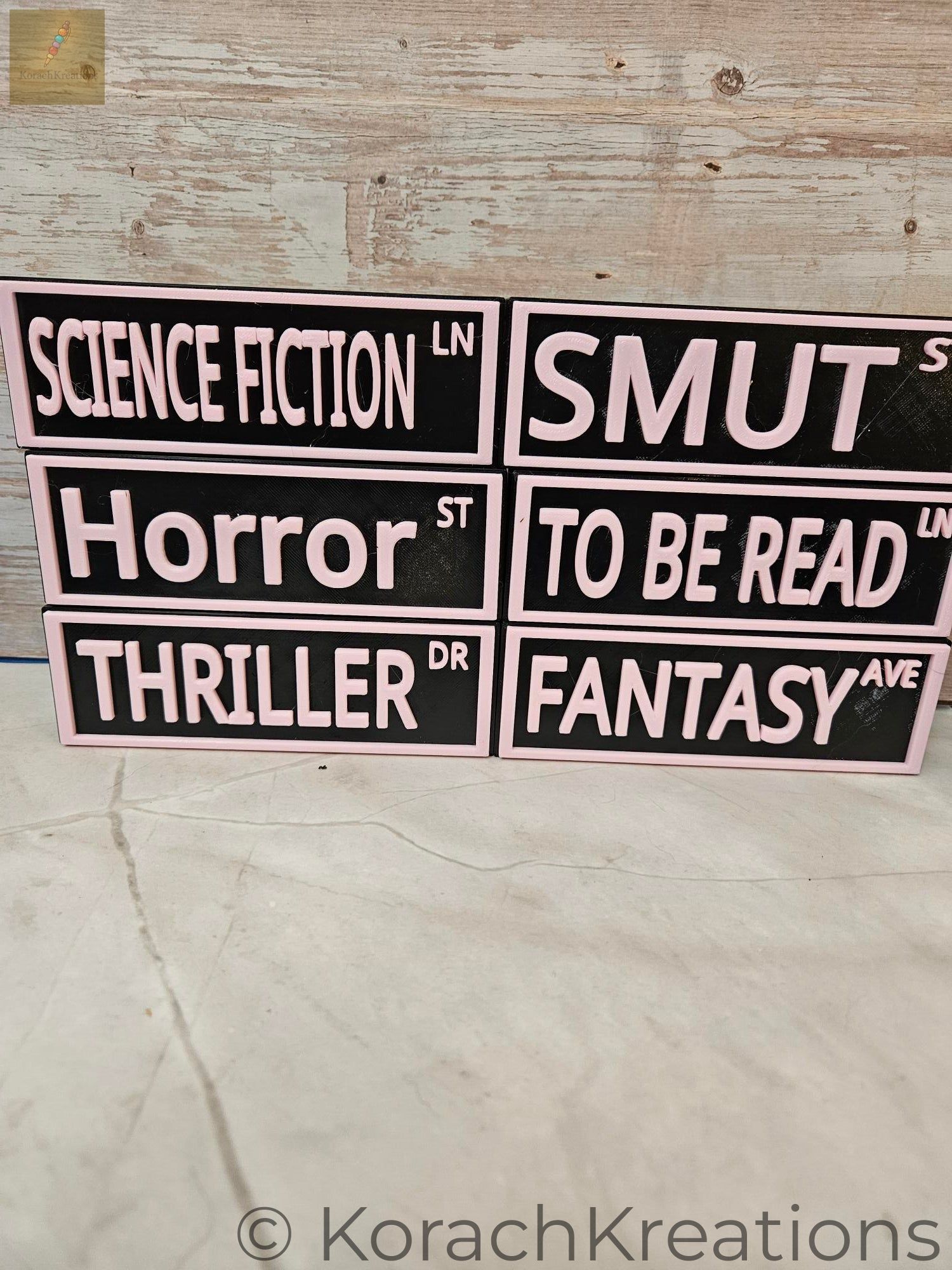 Bookish Street Signs | Book Genre Desk Decor | Reader Gift