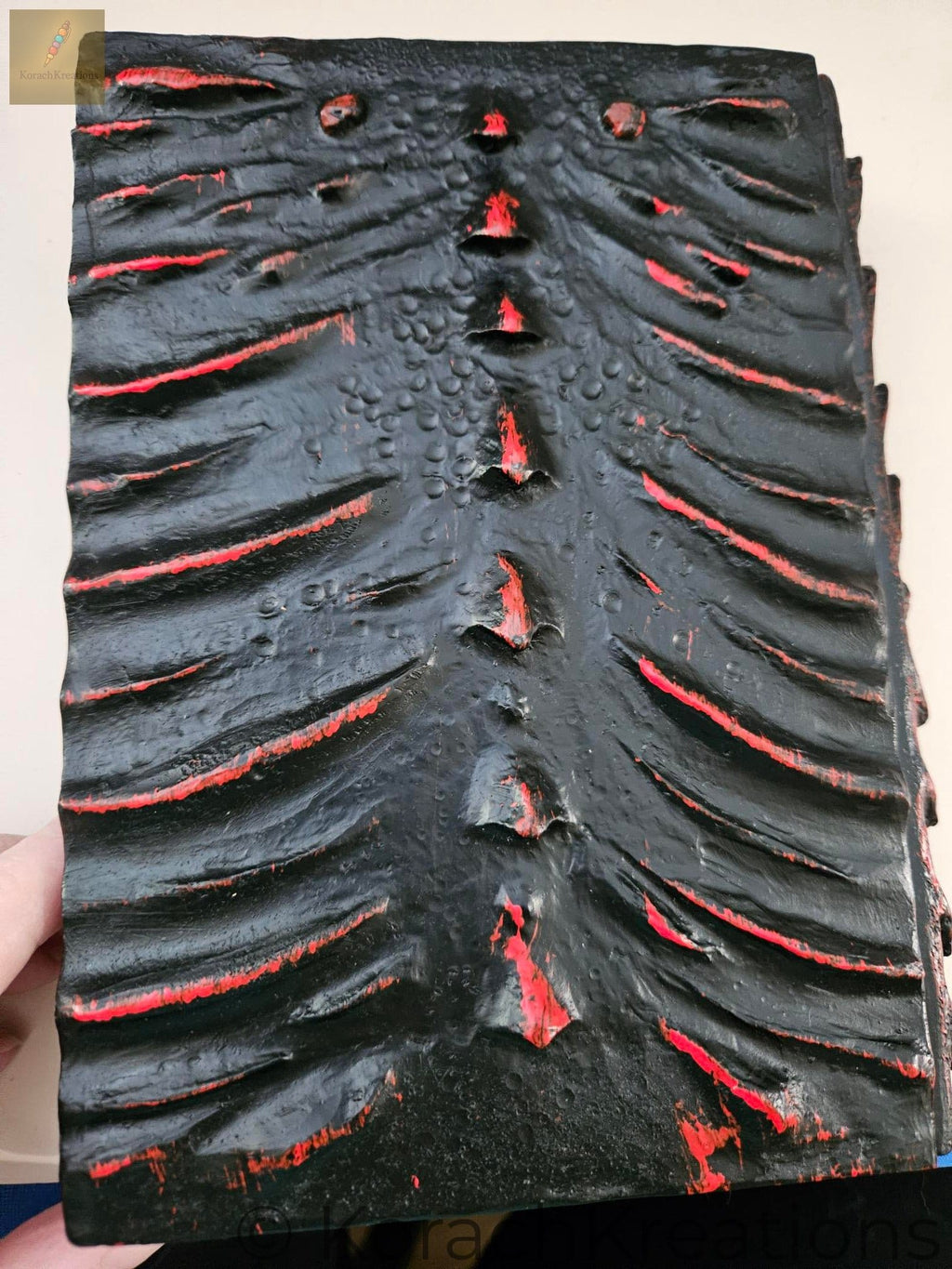 Dragon Eye Handcrafted Journal – Black & Red Sculpted Fantasy Notebook