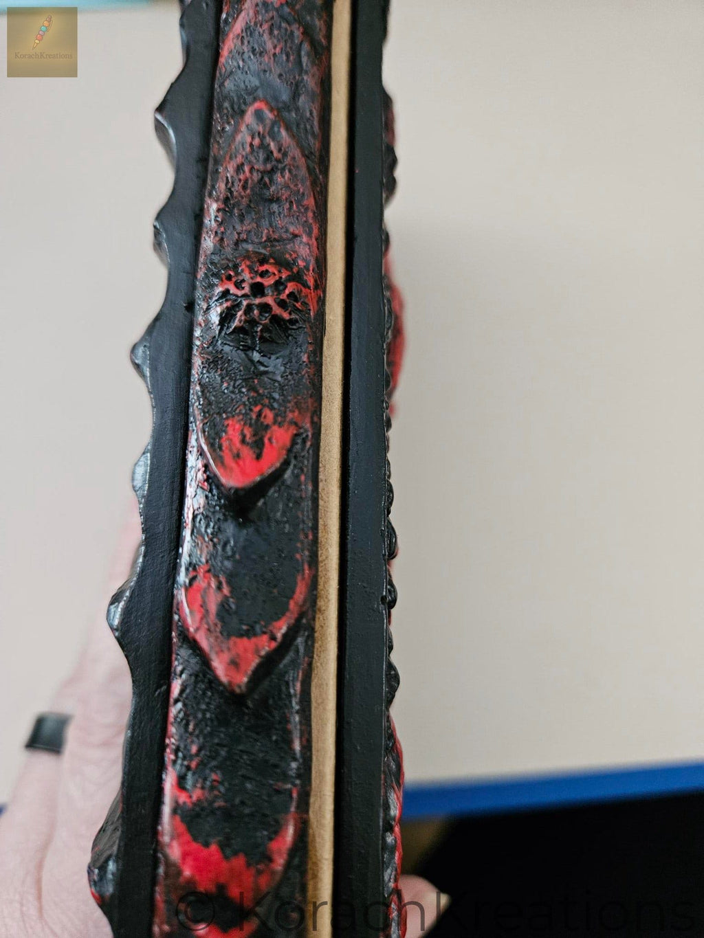 Dragon Eye Handcrafted Journal – Black & Red Sculpted Fantasy Notebook