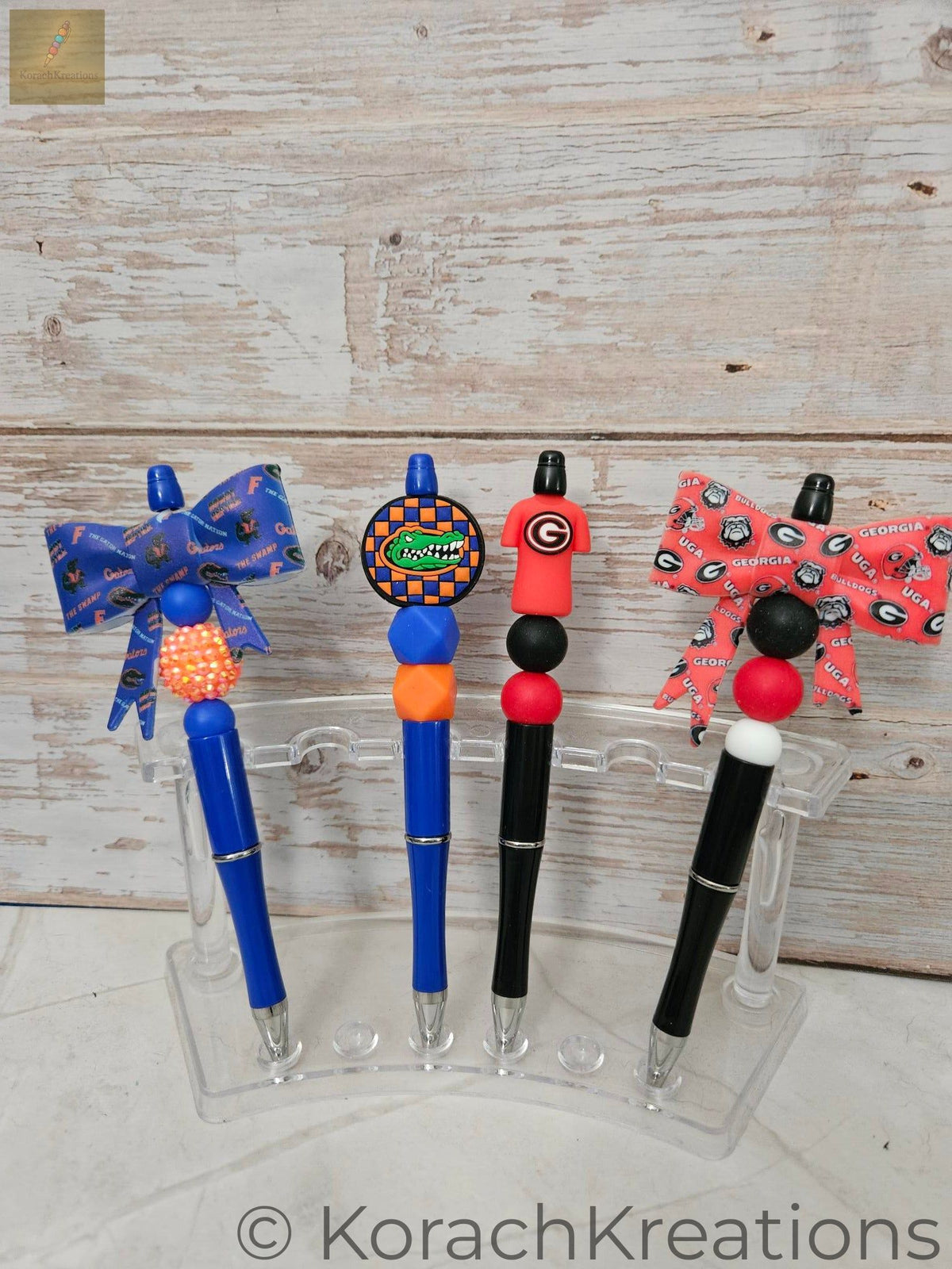 College Football Spirit Pens – Handmade Beaded Team Pens