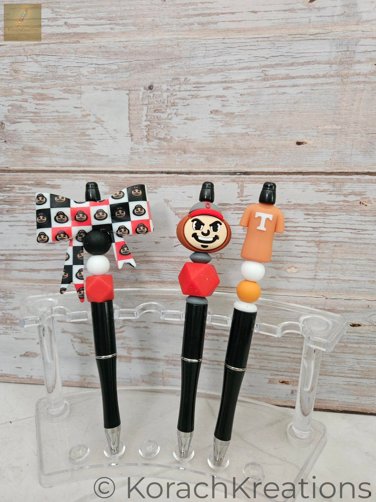 College Football Spirit Pens – Handmade Beaded Team Pens